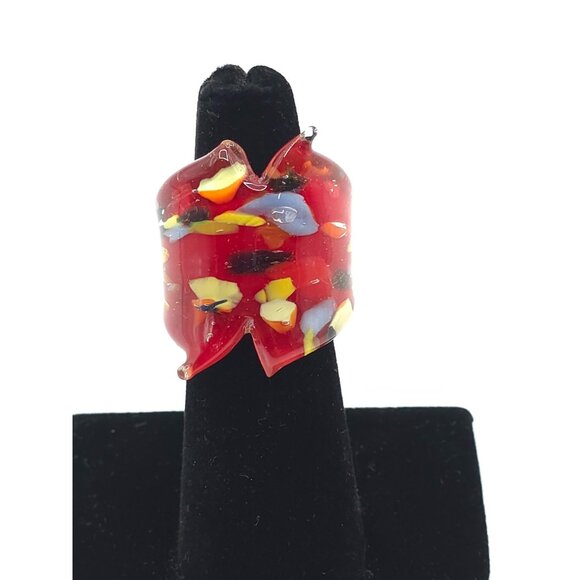 Vibrant Handmade Murano-Style Glass Ring – Bold & Unique Statement Jewelry - Picture 6 of 9
